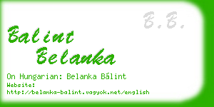 balint belanka business card