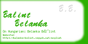 balint belanka business card